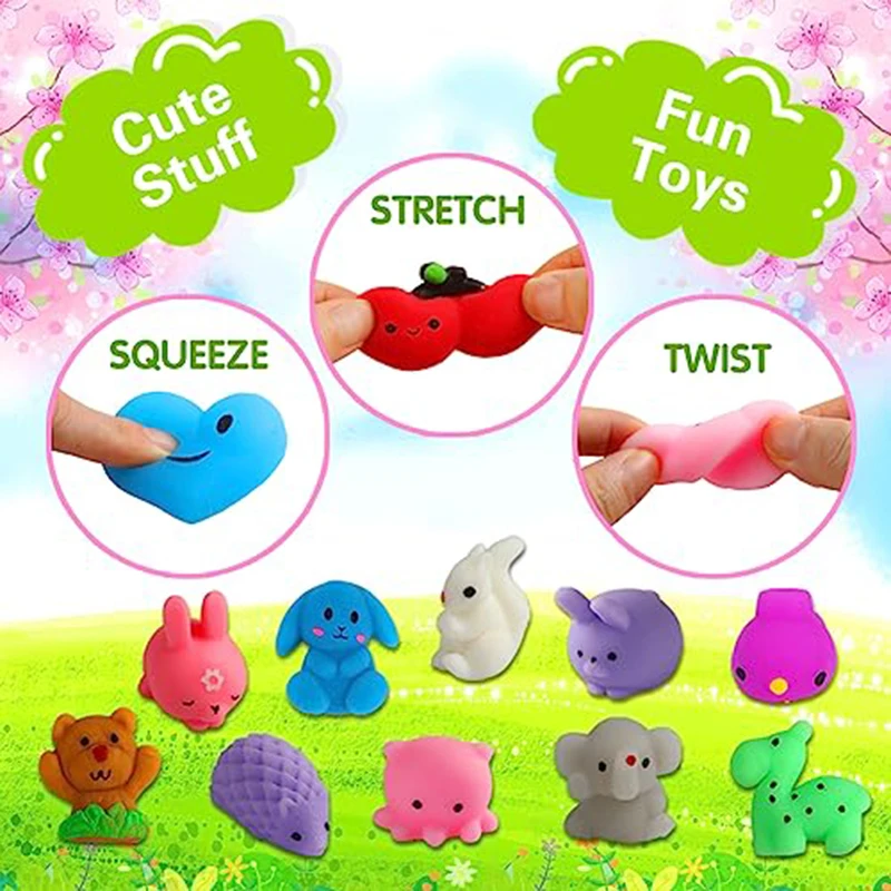 50/100PCS Kids Party Gift Squishy Toys Cute Animal Antistress Ball Squeeze Mochi Abreact Soft Sticky Stress Relief Squishy Toys