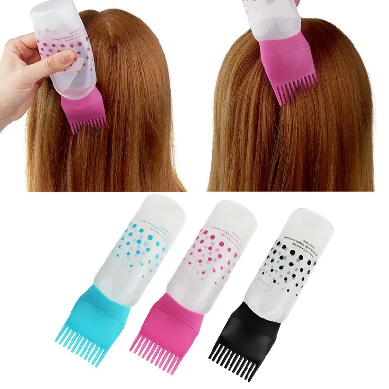 Barbershop Dyeing Shampoo Bottle Refillable Root Applicator Comb Scalp Care Shampoo Brush Salon Home Hair Coloring Tool Supplies