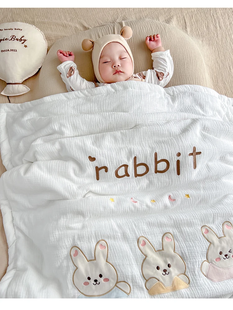 Baby Quilt Spring Autumn Pure Cotton Newborn Children's Baby Gauze Cover Kindergarten Four Seasons Universal DF04