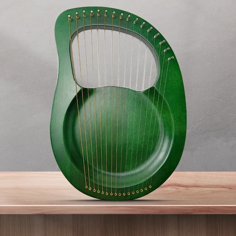 Lyre Harp Strings Piano Harp Lyre Wooden Mahogany Musical Instrument With Tuning Wrench Spare Strings