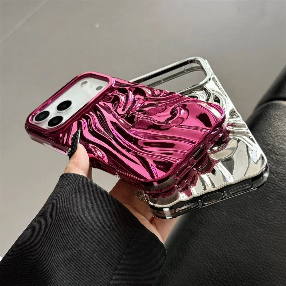 Electroplate Water Ripple Protective Phone Case - TPU Soft Cover