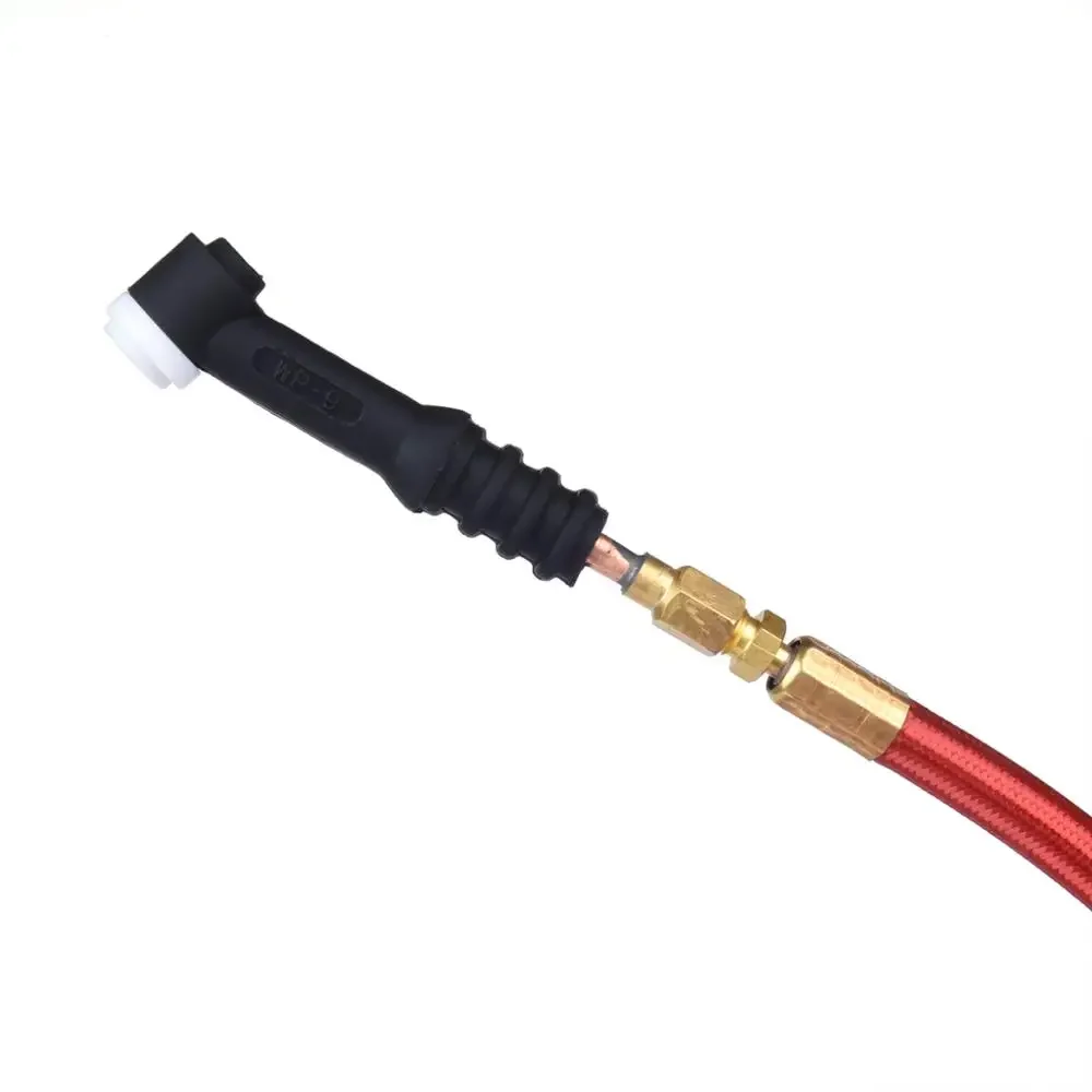 Welding Torch Welding Cable Connector 4/7m WP9 TIG Welding Torch Gas-Electric Integrated Red Rubber Hose Cable Wires 5/8 UNF Quick Connector 35-50 Euro Connecto