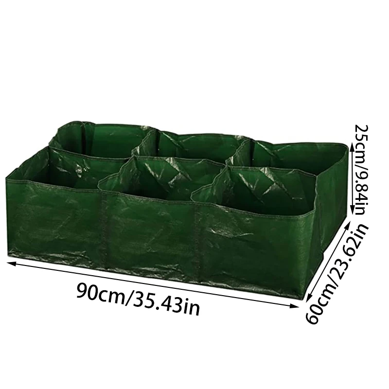 Planting Bags Plant Grow Bags 6 Grids Vegetable Planting Bag Container Portable Flower Plant Growing Bags Reusable Garden Raised Planting Bed Courtyard Decor