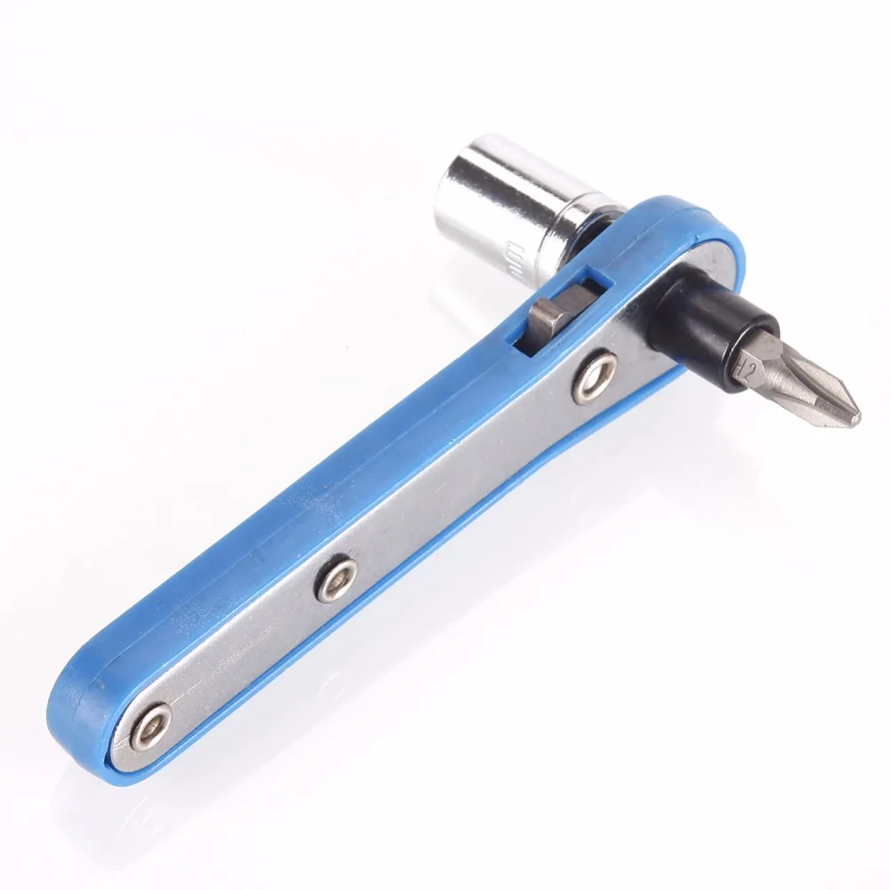 

3 In 1 High Quality Screwdriver Set Blue 1/4inch Ratchet Wrench With Bit Socket PH2 Screwdriver Set Hand Tools Spares