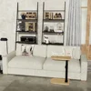 Adjustable 360° Rotatable Couch Tray Table with Phone Tablet Slots Versatile Side Table Snack Holder Easy to Assemble 4
