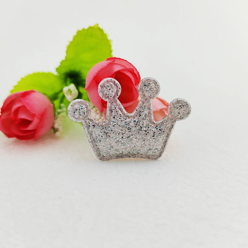 100 Stücke 4*2,8 CM Glänzende Krone Gepolsterte Applikationen Für Kleidung Hut Nähzubehör DIY Kopfbedeckungen Haarspange Bogen Dekor Patches – Detail 6