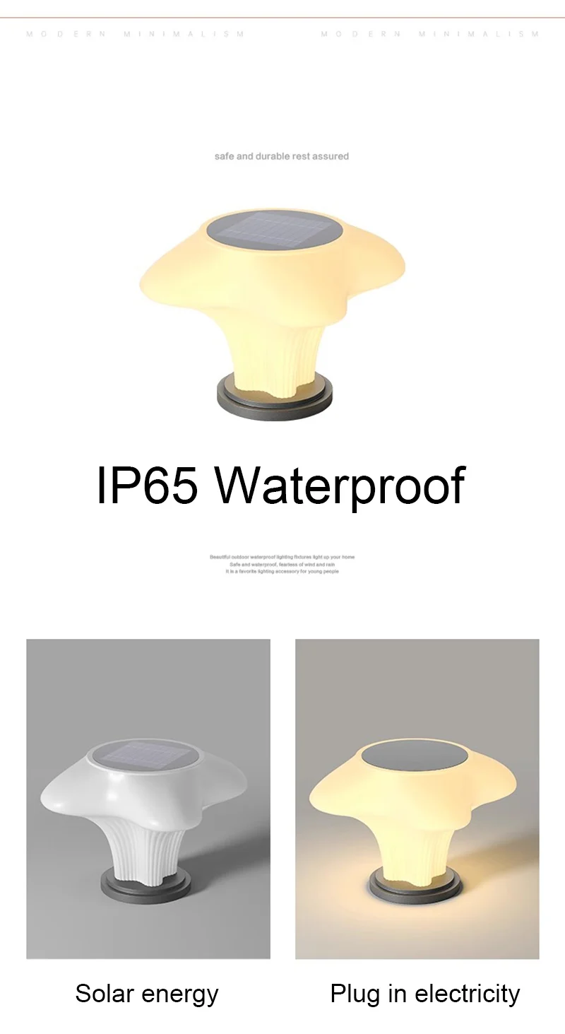 Description Picture 4 of itemSolar Pillar Lights Outdoor Waterproof LED Wall Lamp Home Decor Villa Modern Gate Garden Lighting Solar Energy Super Bright Door