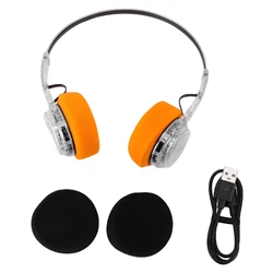 Retro Sports Headset with Mechanical Volume Adjustment and Extendable Metal Headband (YELLOW)