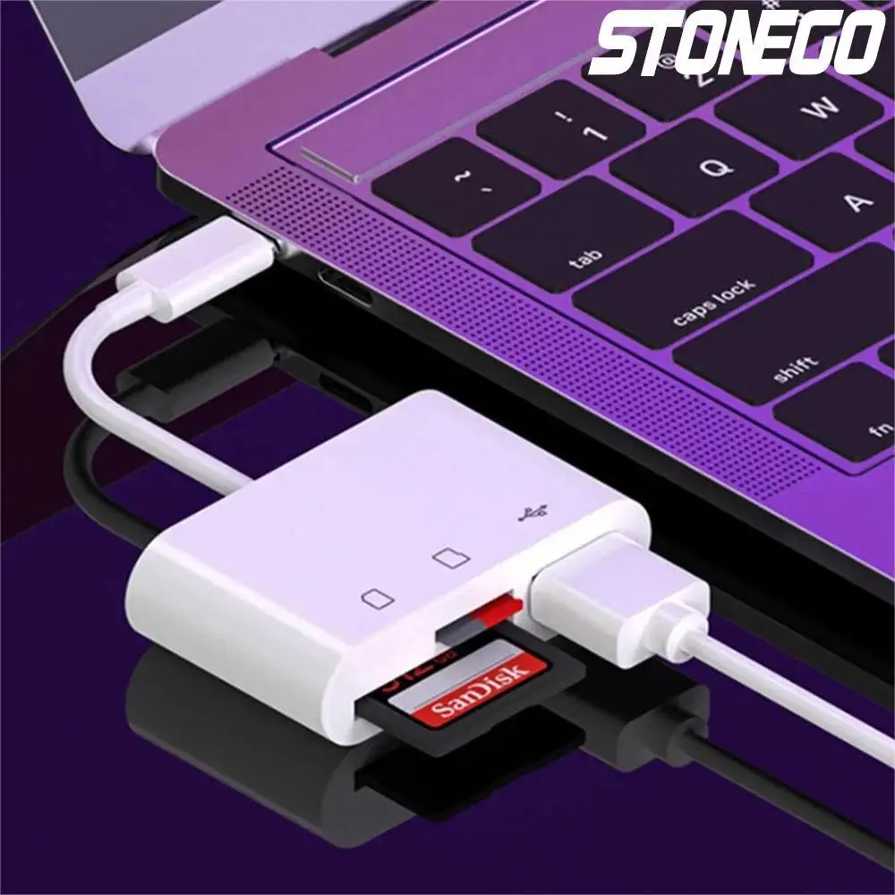 고속 USB3.0 3-in-1 카드 리더 어댑터 USB/Type-C SD/TF 메모리 카드 슬롯이 있는 PC/노트북용 다기능 플래시 카드 리더