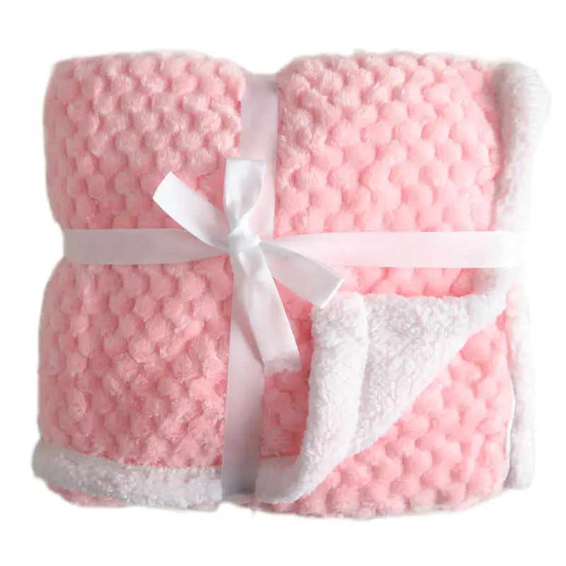Newborn Baby Blankets Warm Fleece Thermal Soft Stroller Sleep Cover Solid Bedding Set Infant Cotton Quilt Wrap Kids Bath Towel