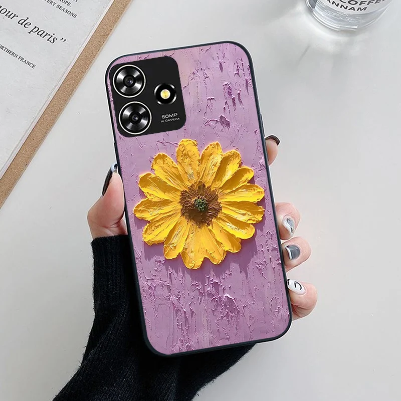 Floral Painted Silicone Case – Stylish TPU Cover