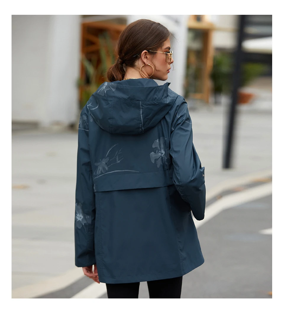 HaiLuoZi 2021 New Spring Women's Windbreaker Loose Fashion Printing Casual Women Coat High Quality Traf Zipper Short Jacket 9679 best winter jackets