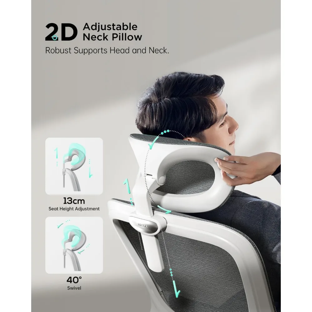 P2 Pro Ergonomic Office Chair, Office Chair with 3D Lumbar Support, Big and Tall Mesh Chairs with 3D Arms, Headrest & Comfortab 6
