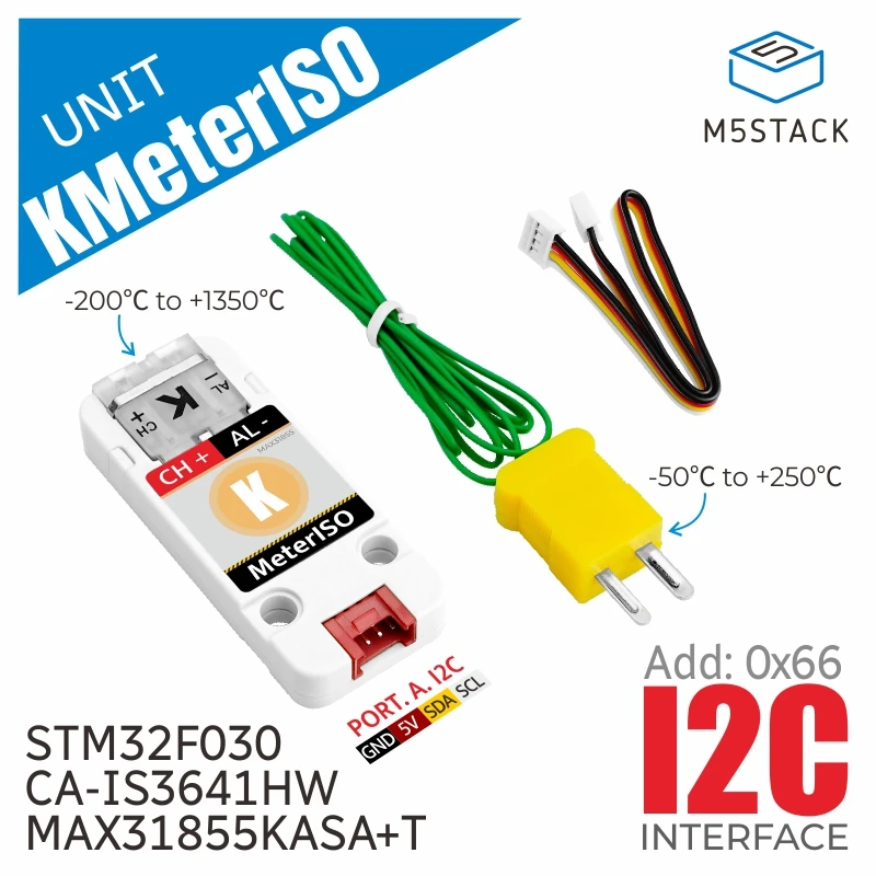 Oficial Kmeter Unidade de Isolamento com Sensor de Temperatura Termopar Max31855 M5stack - Imagem 3