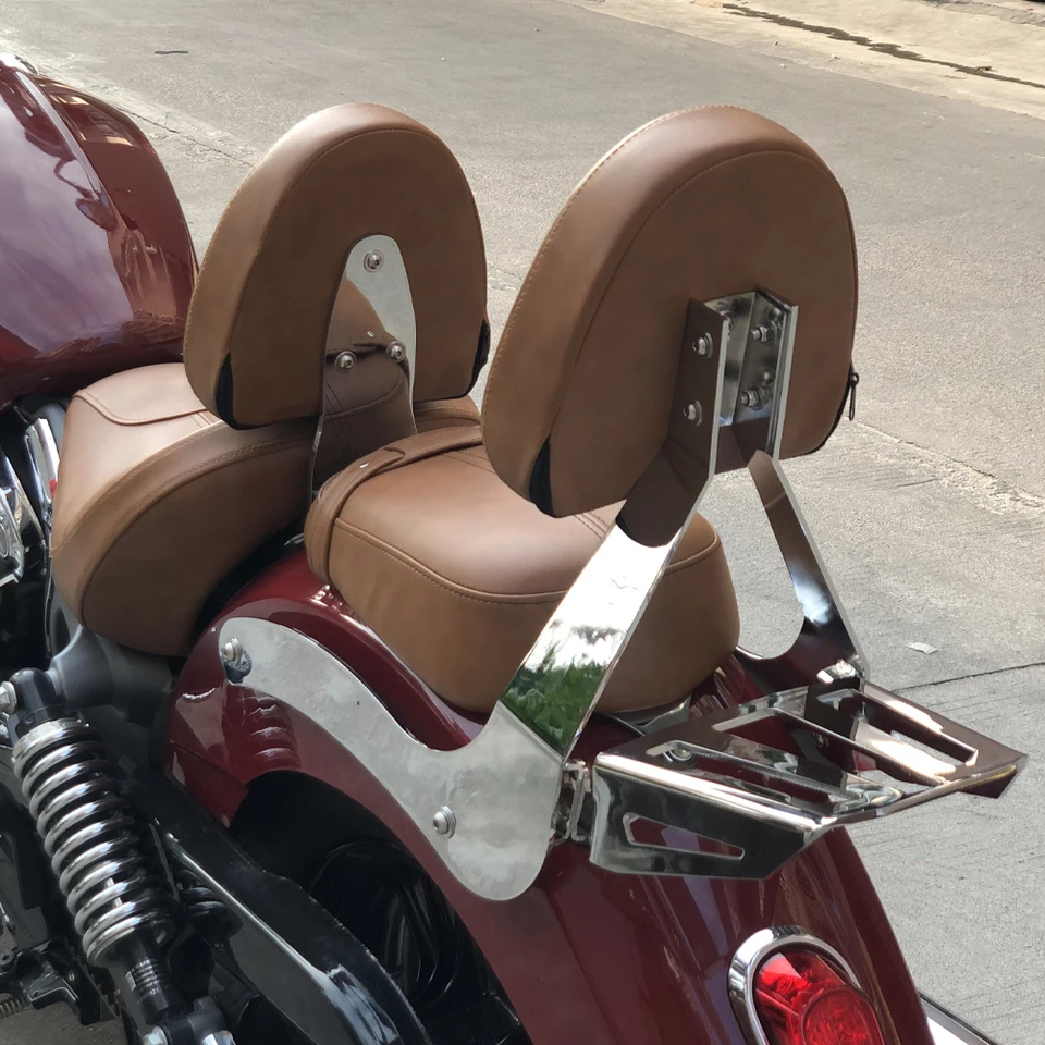 Motorcycle Sissy Bar Backrest With Cargo Rack For Indian Scout Bobber/Twenty/Sixty (2018-2023) – Black, Comfort & Storage-709719