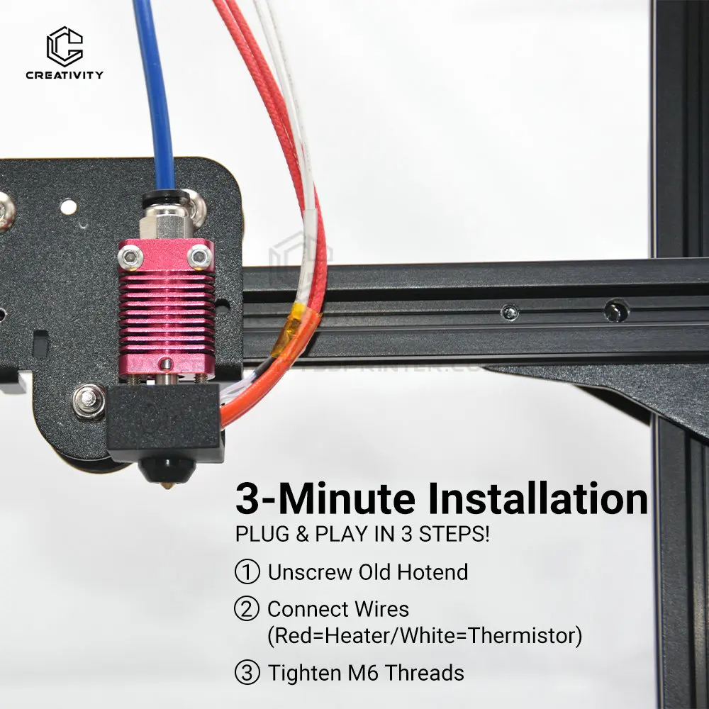 Metal J-Head CR10 MK8 Hotend Extruder Kit Heat Block Nozzle Heater Thermistor for CR10s Pro Ender3 V2 Ender 5 3D Printer