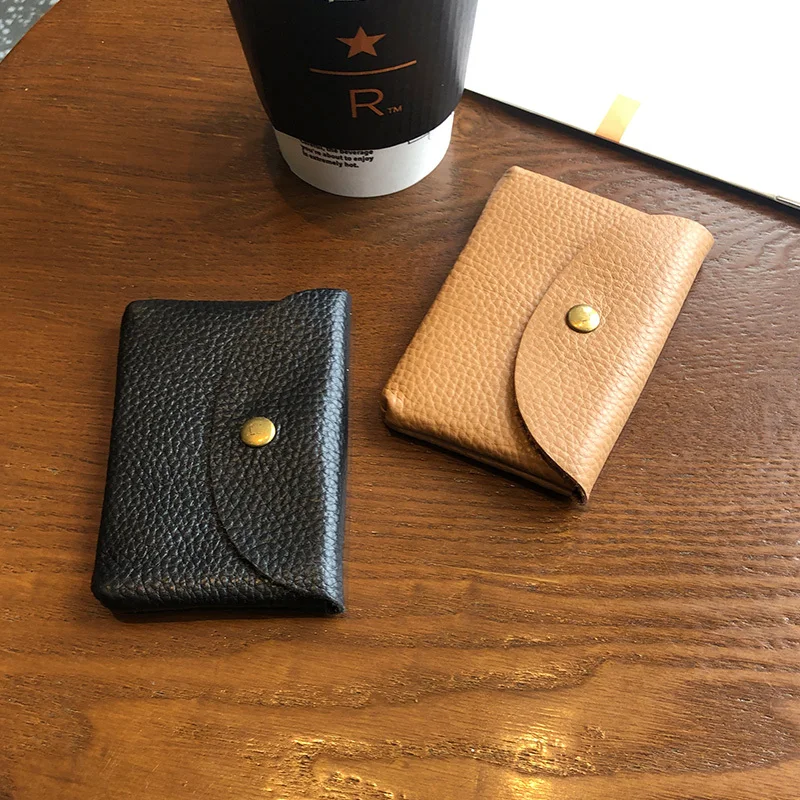 Coin purse coin wallet change bag custom letters fashion women small coin purse genuine leather mini envelope change bag simple buckle large capacity card bag