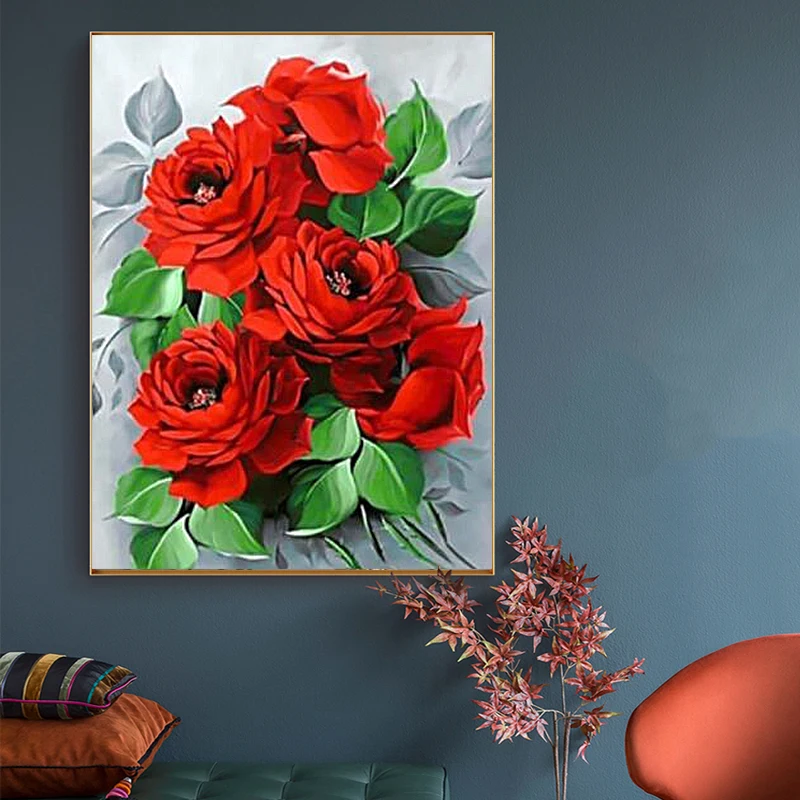 5D DIY Diamond Painting Bouquet Rose Embroidery Cross Stitch Rhinestone Mosaic Painting Full Drill Decoration Birthday Gift diamond painting,embroidery rhinestones