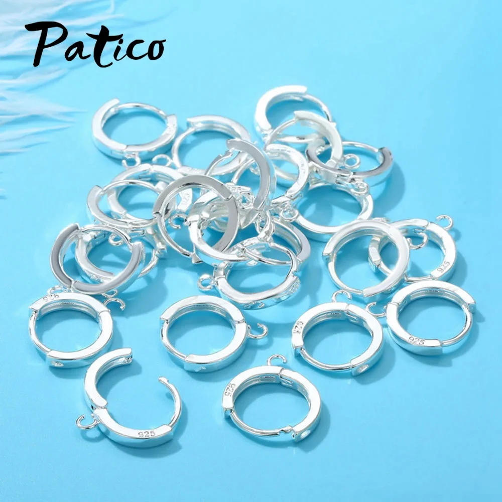 Handmade Women DIY Making Jewelry 1 Pair New Design 925 Sterling Silver Hoop Earrings Findings Accessory Mujer - 5