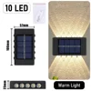 Christmas10/8/6/4LED Solar Wall Lamp Outdoor Waterproof Up and Down Luminous Lighting for Garden Fence Decoration Sunlight Light 5