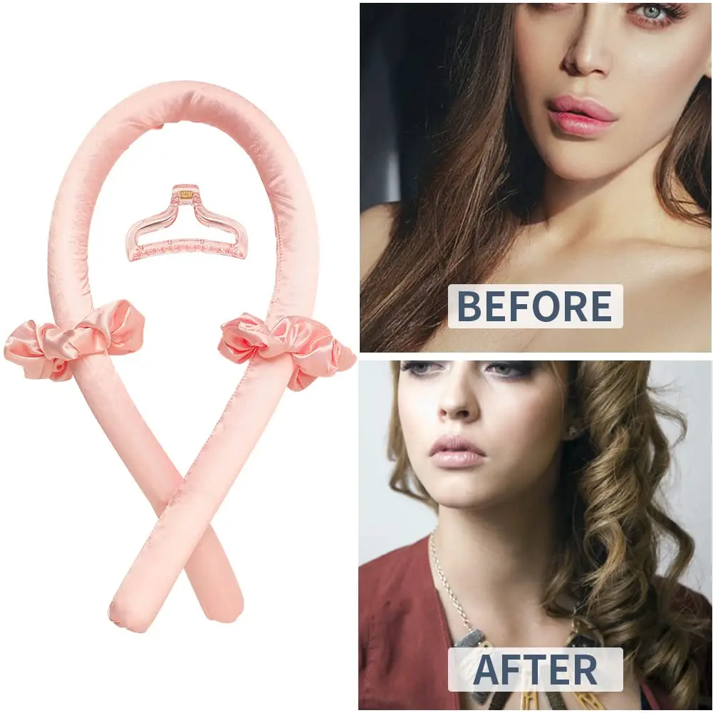 Hair Styling Tool Hair Curling Tools Heatless Curling Rod Headband Lazy Natural Soft Wave DIY Hair Rollers with Hair Claw Clip Salon Styling Tools