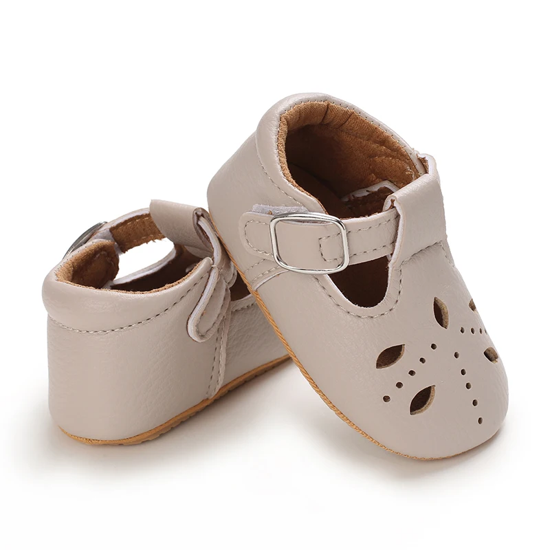 Breathable Newborn Baby Shoes Baby Boy Girl Shoes Girl Classic Bowknot Rubber Sole Anti-slip PU  Toddler Shoes First Walker 4
