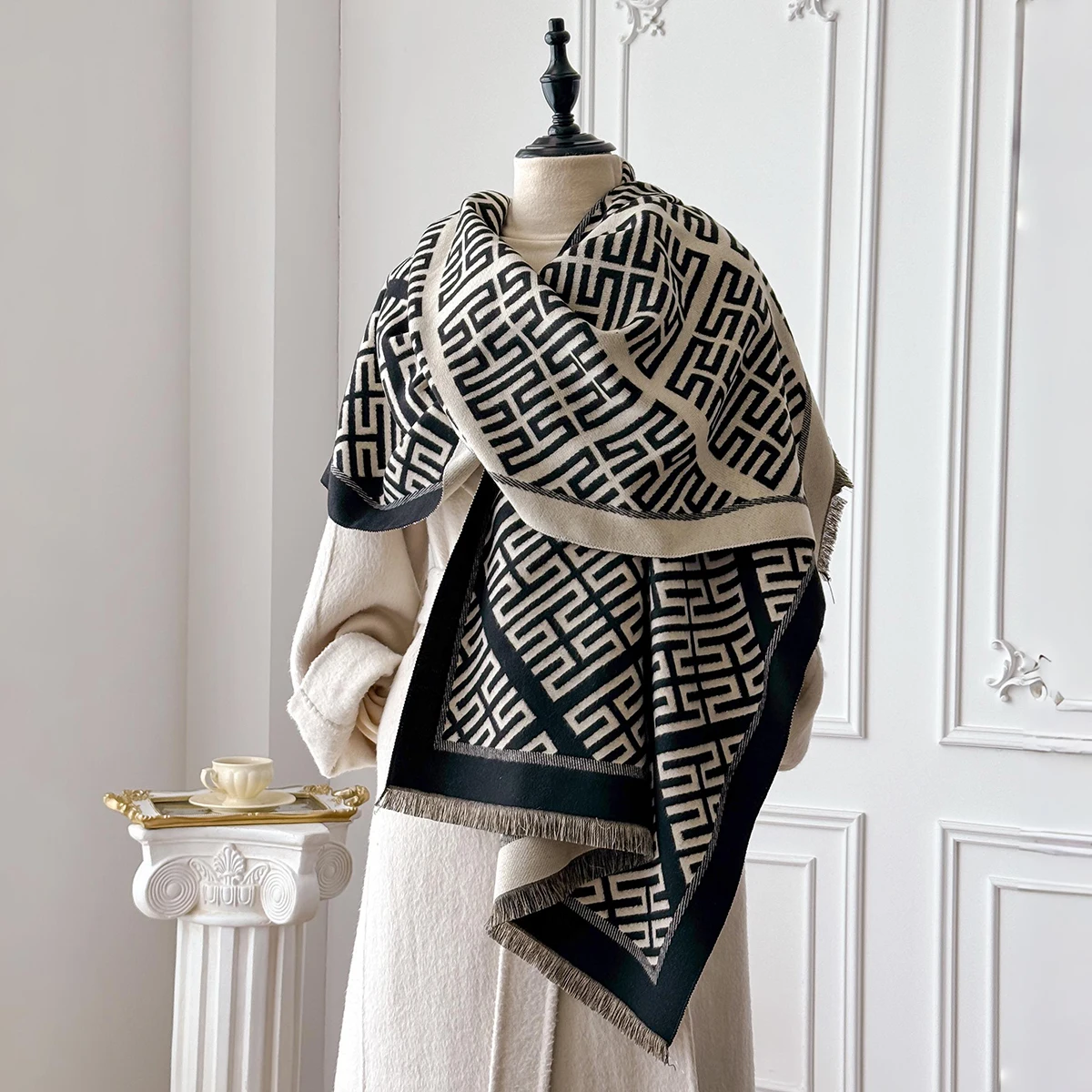 Winter Warm Cashmere Scarf for Women Luxury Pashmina Blanket Thick Shawl Wrap Neckerchief Fashion Bufanda Echarpe Poncho 2025