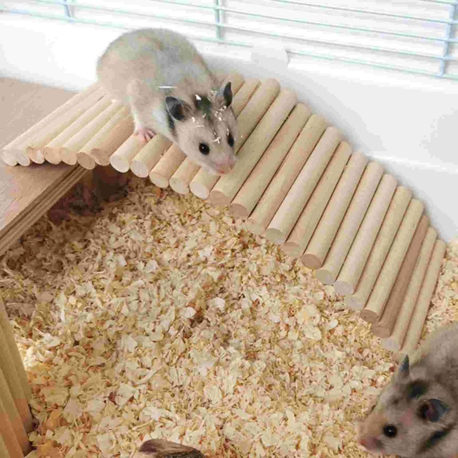 

Hamster Cage Accessories Fence Wooden Ladder Ornament Arch Bridge Separating Pet Toy