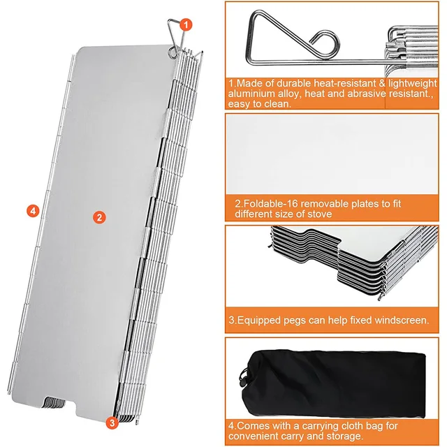 Folding Camping Stove Windshield 2