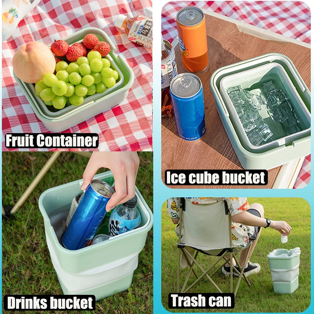 Car Folding Garbage Can Home Office Storage Box Multifunction Foldable Trash Can Waterproof Car Storage Box Camping Drink Barrel