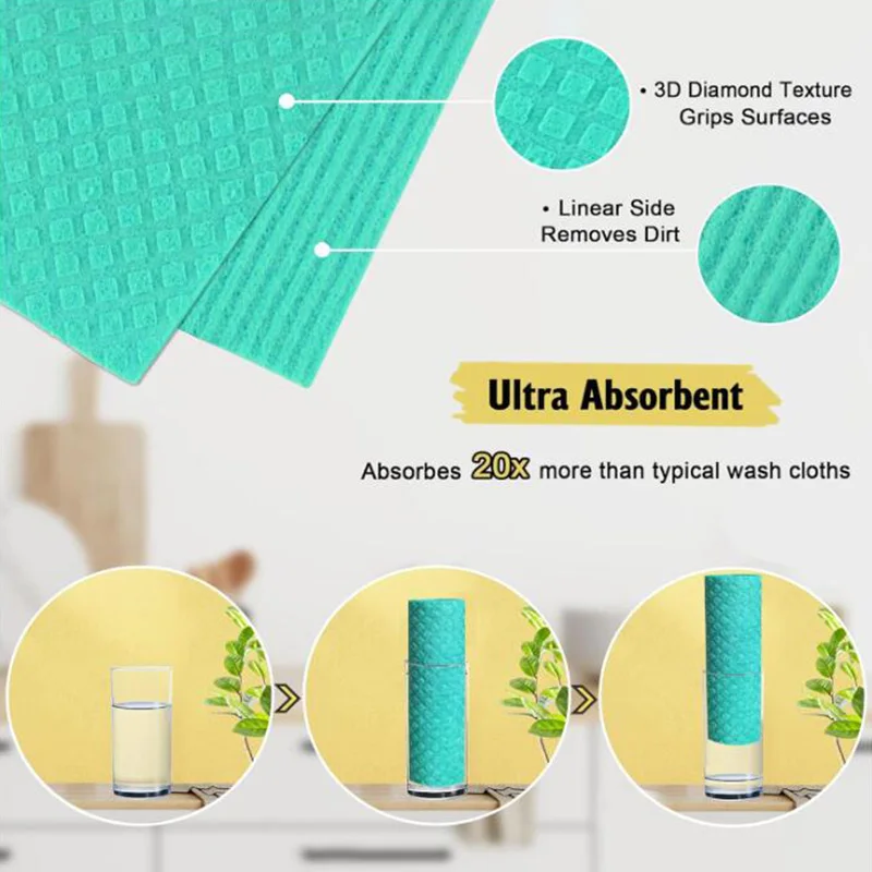 10 pezzi strofinacci svedesi riutilizzabili asciugamani per la pulizia della cucina ecologici panni asciugamani da cucina prodotti per la pulizia della casa