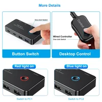 RSHTECH KVM USB C Switch with Controller 2 Computers Share 4 10Gbps USB 3.2 Gen 2 USB Switcher Selector for PC Laptop Keyboard - Image 6