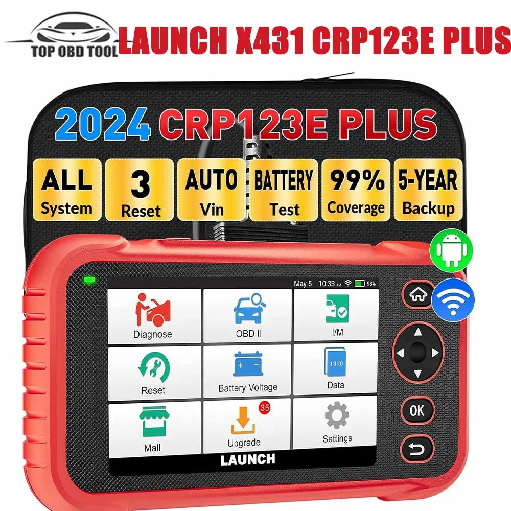 2024 New LAUNCH CRP123E Plus OBD2 Scanner Full System Code Reader Car Diagnostic Tool with Oil Reset, SAS Calibration pk crp123e