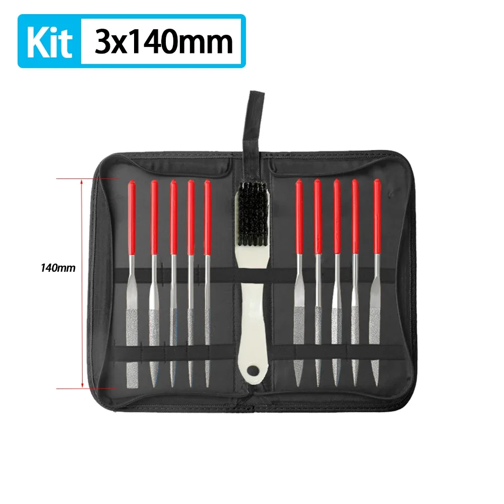 Set 4 Lime Diamantate Mini - Rotonda, Piatta, Triangolare, Quadrata Per Vetro, Legno, Metallo