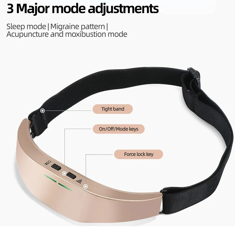 Smart Electric Head Massager Sleep Monitor Insomnia Migraine Relief Massage Release with Stress Sleep Therapy Device Sleep Mask