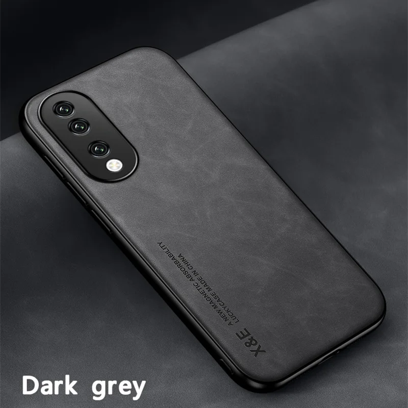 Luxury Leather Phone Case with Built-in Metal Plate & Magnetic Holder