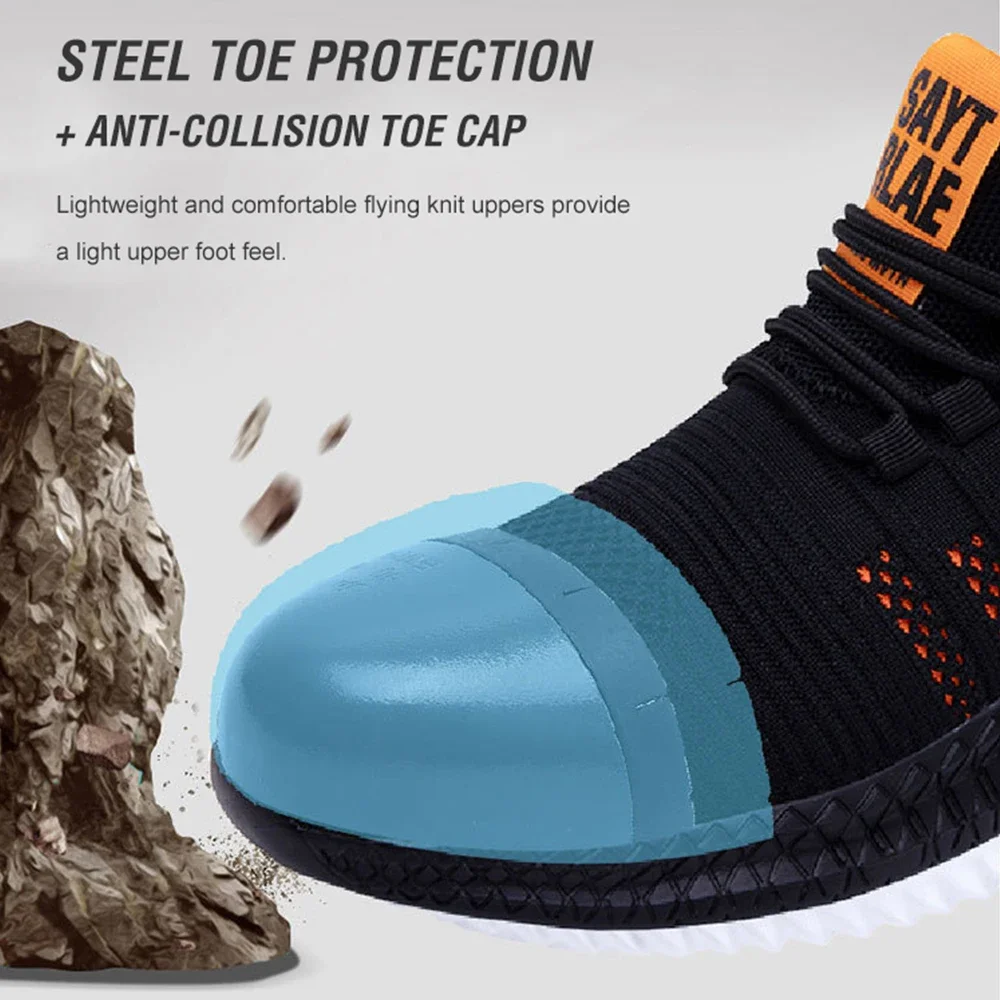 New Work Safety Shoes Summer Breathable Men's and Women's Work Protective Shoes Sports Shoes Anti-puncture Durable Steel Head