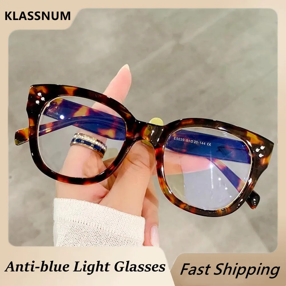 

Retro Round Anti-blue Light Glasses Transparent Optical Glasses Frame Oversize Women Men Computer Eyeglasses Flat Mirror Eyewear