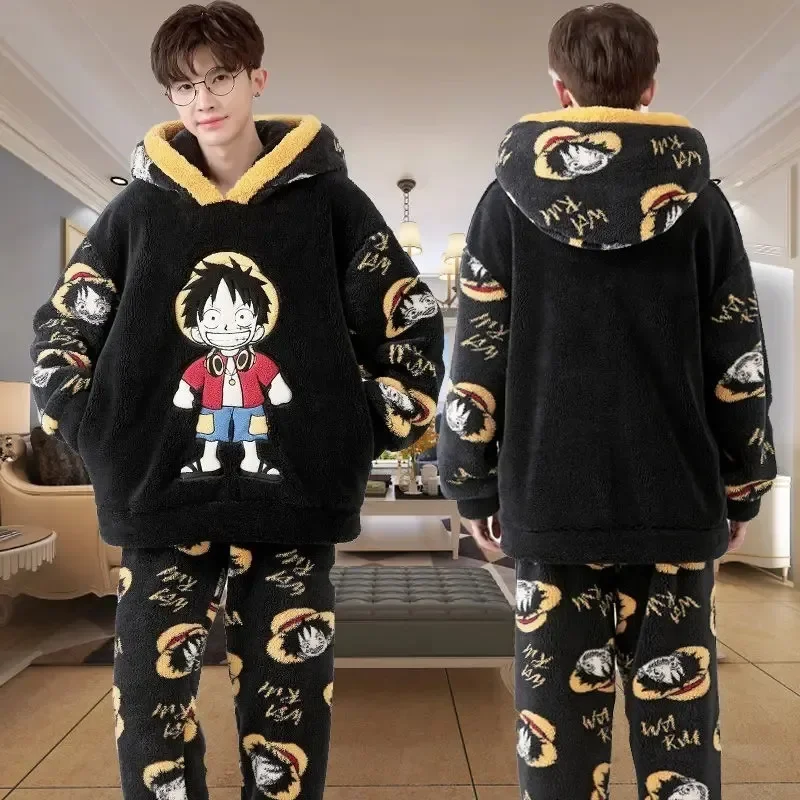 Katie - TataKatie FLUFFY hooded one-piece Anime One Piece Luffy suit Autumn and winter plush Hooded