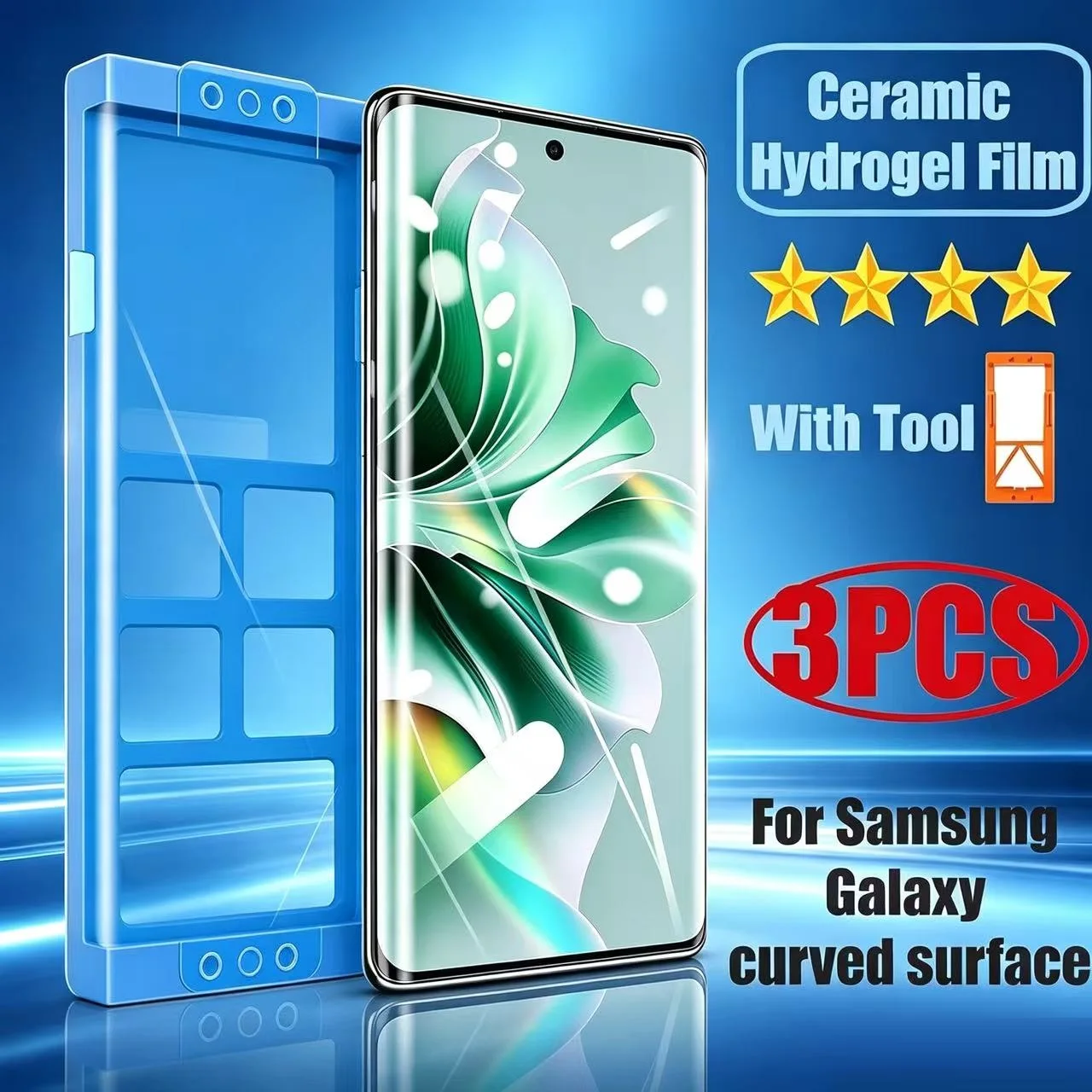 3枚入り セラミックハイドロゲルフィルム Samsung Galaxy S23 Ultra S22 S21 S24 S20 S10 S9 S8+ Note 8 9 10+ 20用 画面保護フィルム 取付キット