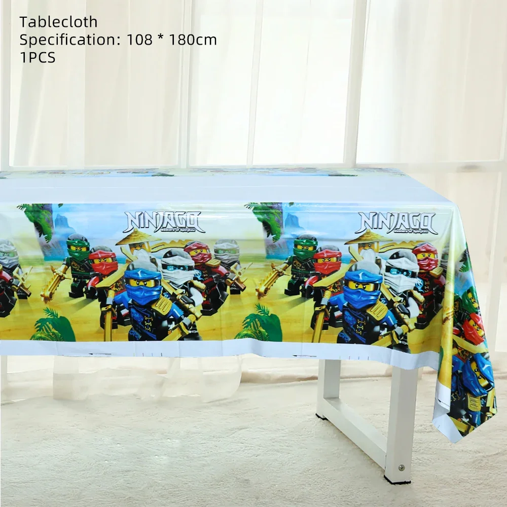 Party Decorations Ninja Birthday Party Decoration Paper Cups Plates Cake Topper Tablecloth Banner Balloons Supplies For Kids Boys