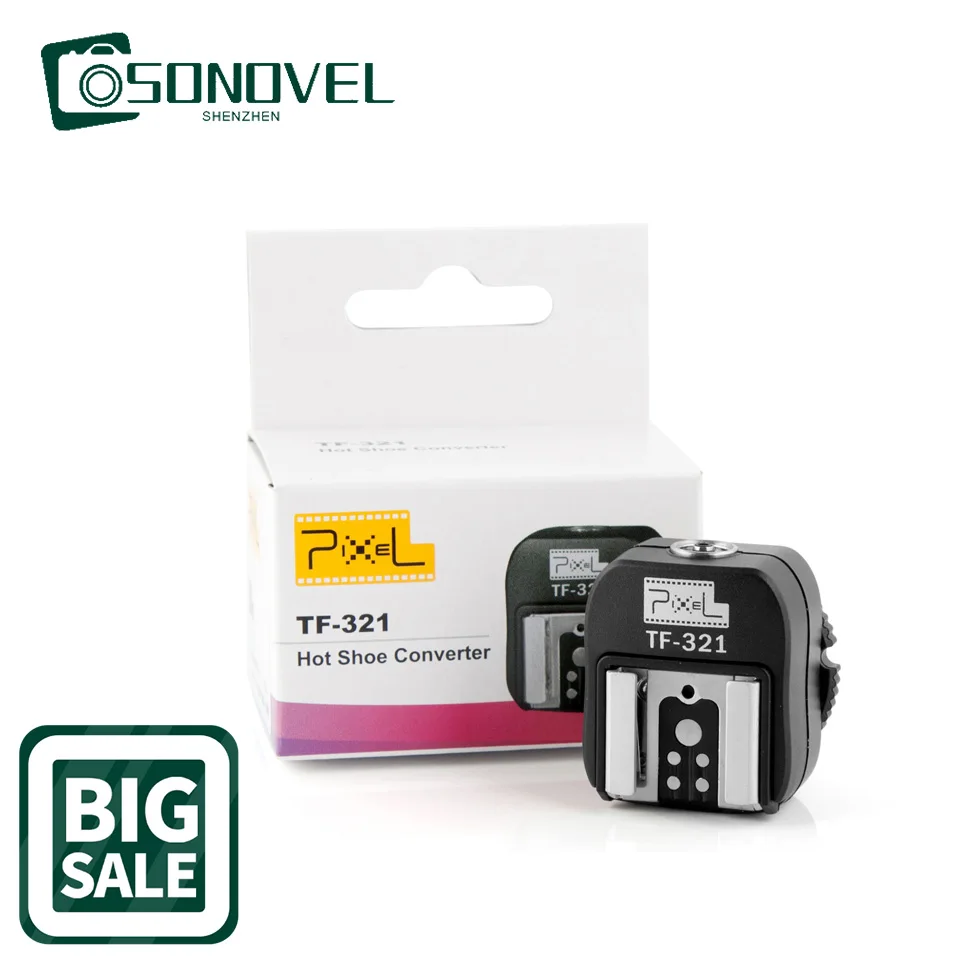 Pixel Tf-321 Ttl Flash Hot Shoe Hotshoe Adattatore Converter Per Canon 580Ex 550Ex 600D 700D 70D 6D 60D 550D 5D Fotocamera E Flashgun