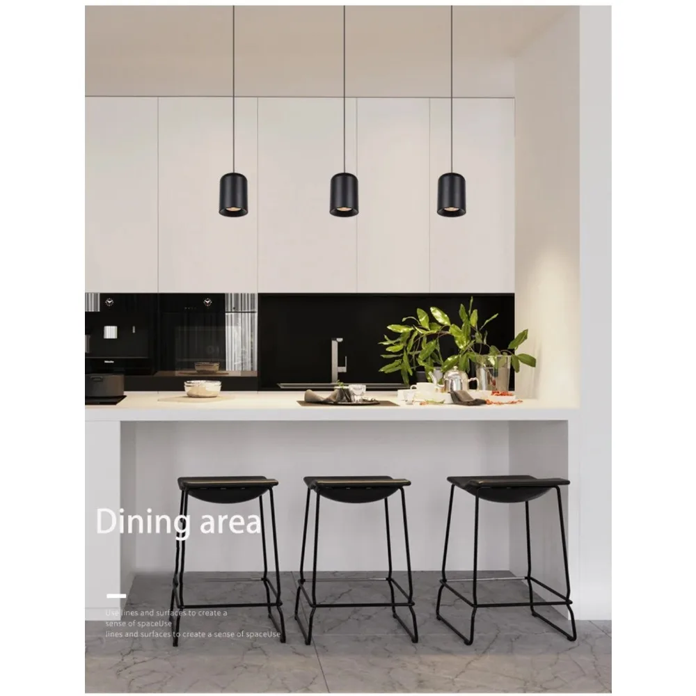 JOYINLED GU10 LED Pendant Spotlight Modern Nordic Ceiling Lamp MR16 Bulb Replaceable for Restaurant Bedside Long Line Lighting