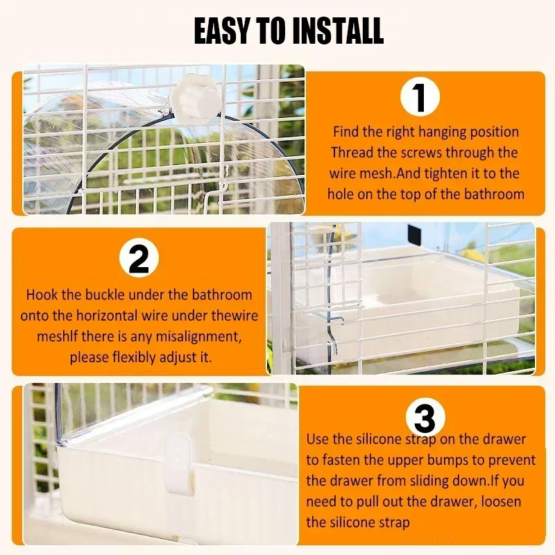 

Комнатный многофункциональный выдвижной ящик с аксессуарами для ванны, прозрачная клетка, коробка для кормления попугаев, любителей птиц