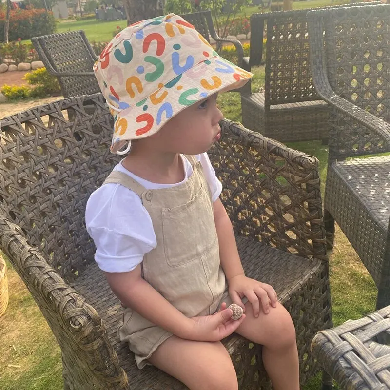 Double-Sided Baby Bucket Hat - Embroidered Fisherman Cap for Boys  Girls
