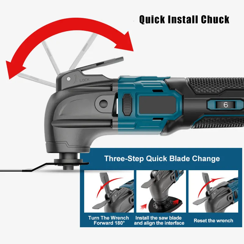 18V Brushless Electric Cordless Oscillating Multitool Home DIY Trimmer Saw Renovator Woodworking Power Tool For Makita Batteries 4