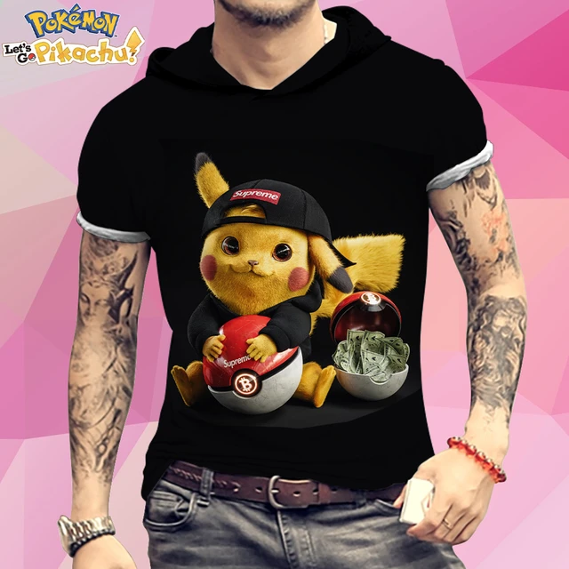 Men Clothing Men's Hooded T-shirt Pokemon Pikachu T-shirts Cute High  Quality Anime Kawaii Essentials Fashion Harajuku Style 3xl - Animation  Derivatives/peripheral Products - AliExpress