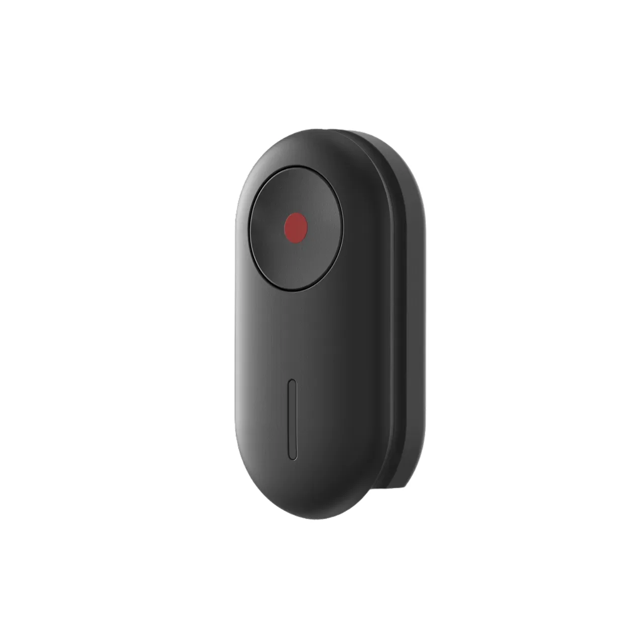 Télécommande Bluetooth Insta360 Mini montée sur un guidon, permettant un contrôle à distance en extérieur.