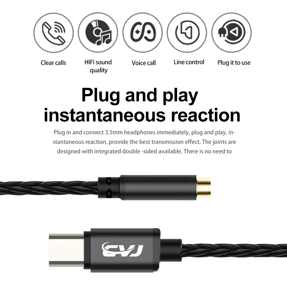 DAC cables CVJ CT-3 CT-4 DAC Type-C to 3.5mm/4.4mm CX31993 8 weaving silver-plated cables hifi sound quality originalsound presentation