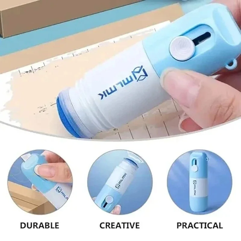 2 in 1 감열지 지우개 수정액 및 개봉칼 포함, 정보보호 지우개 (신분증, ID..